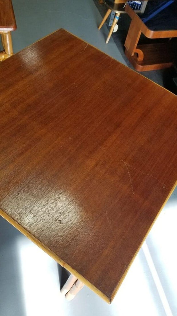 Restored Rattan 2-Tiered Corner Table or Desk - 17