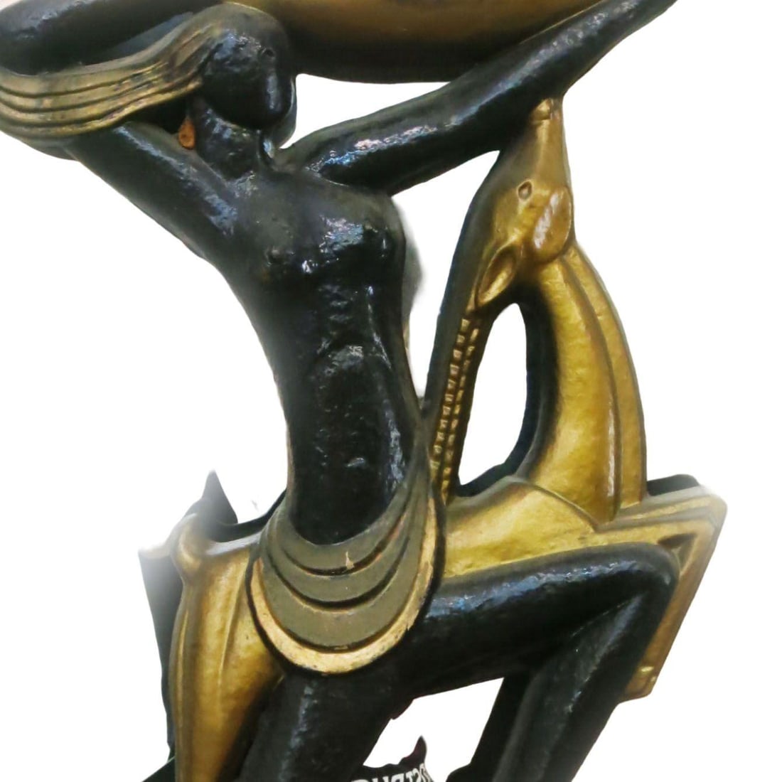 Very Large Midcentury Wall Mirror with Carved Tribal Sculptures in the Center - 17