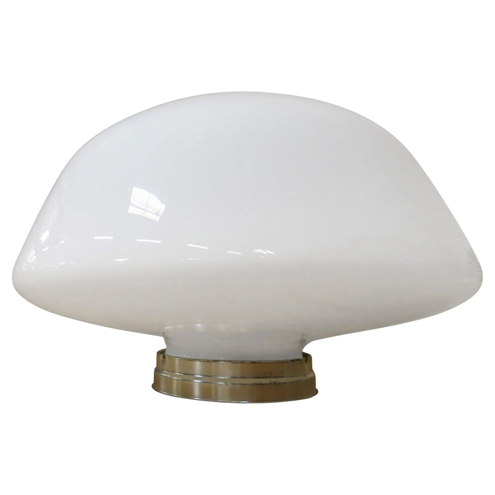 Large Art Deco School House Milk Glass Ceiling Mounted Globe with Fitter - 2