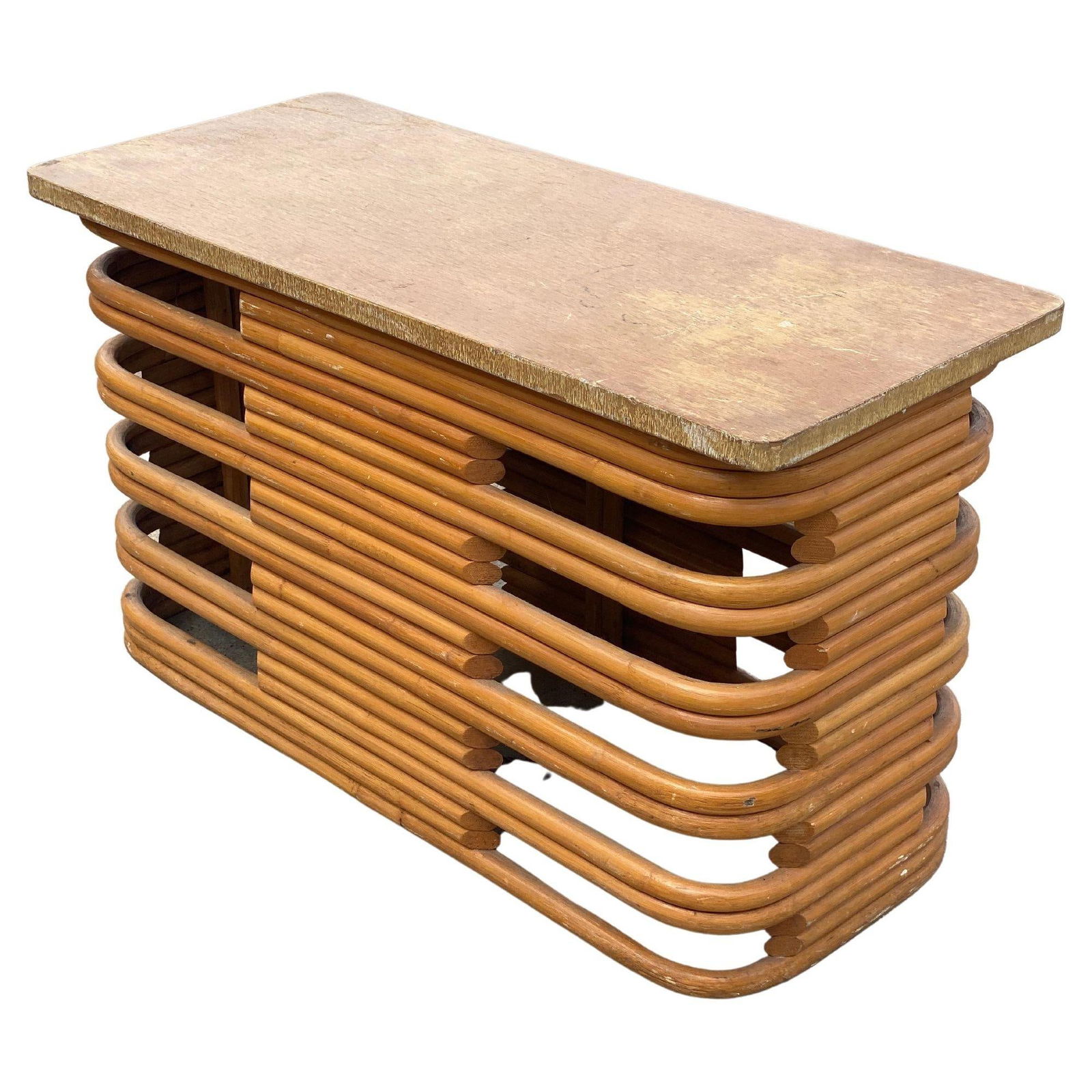 Restored 6 strand, Paul Frankl Style Sofa, Table & Chair Set - 10