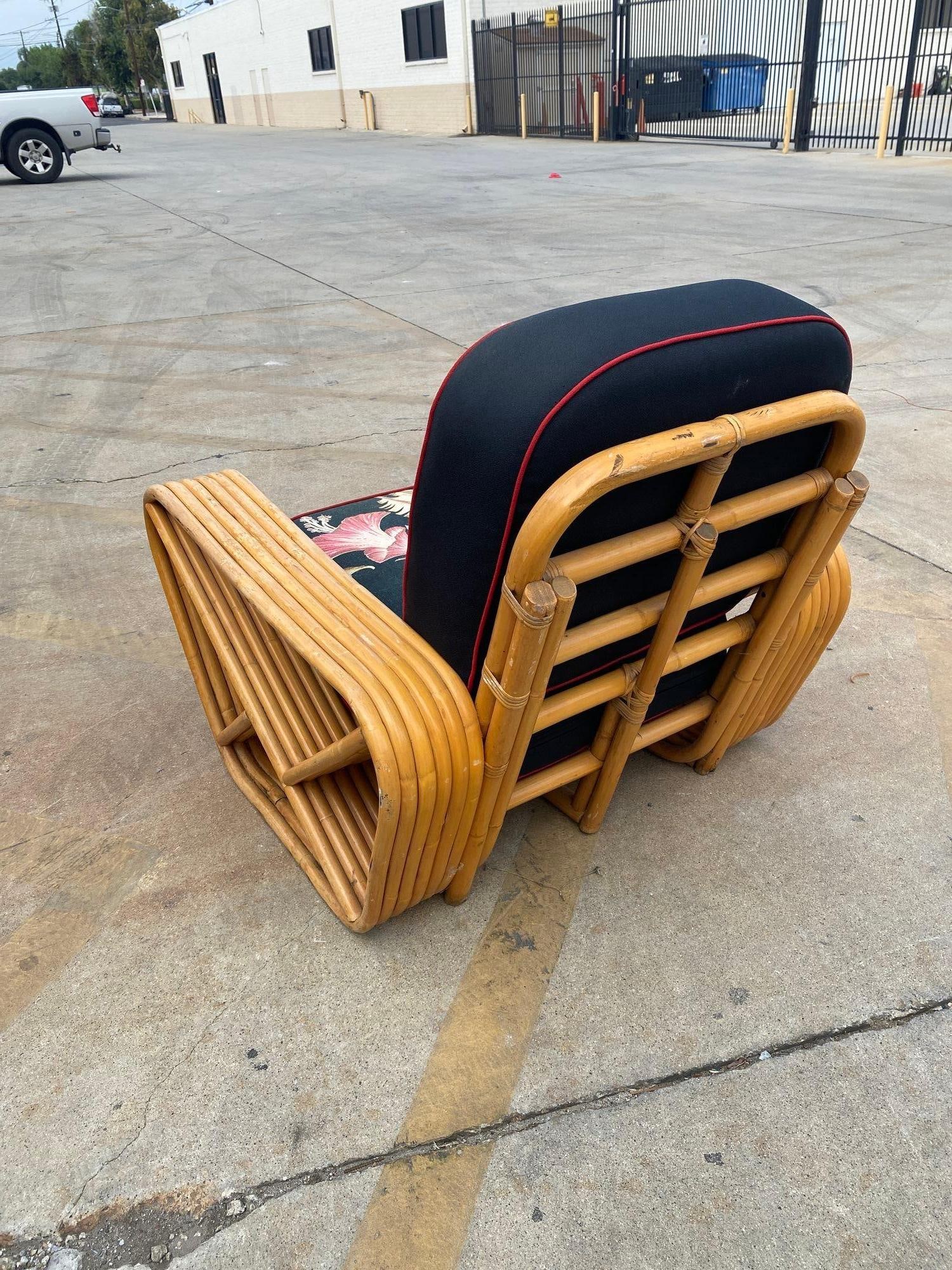 Restored 6 strand, Paul Frankl Style Sofa, Table & Chair Set - 2