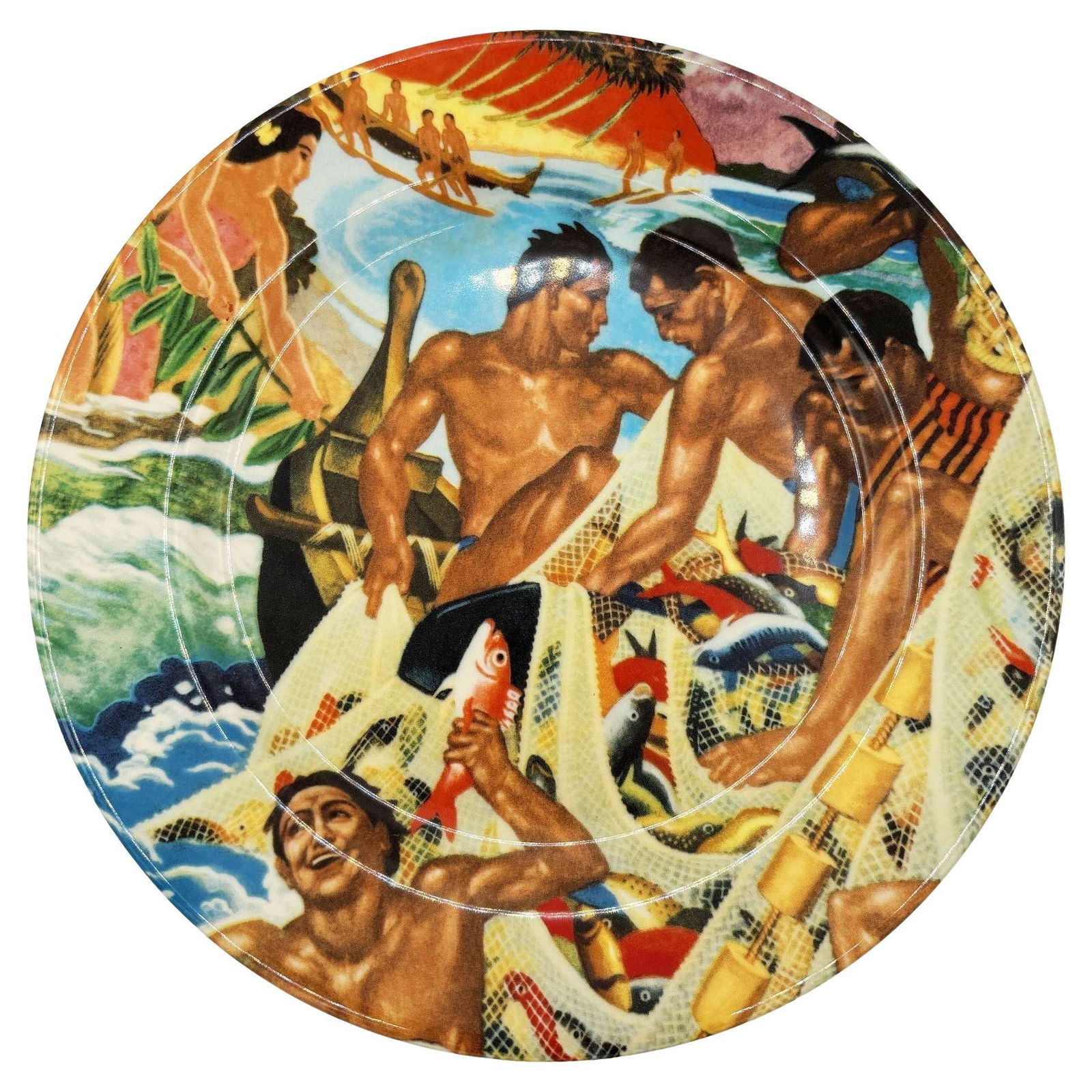 10" Eugene Savage "Festival of the Sea" Dinner Plate By Lynn Krantz Dish Books (1 of 18)