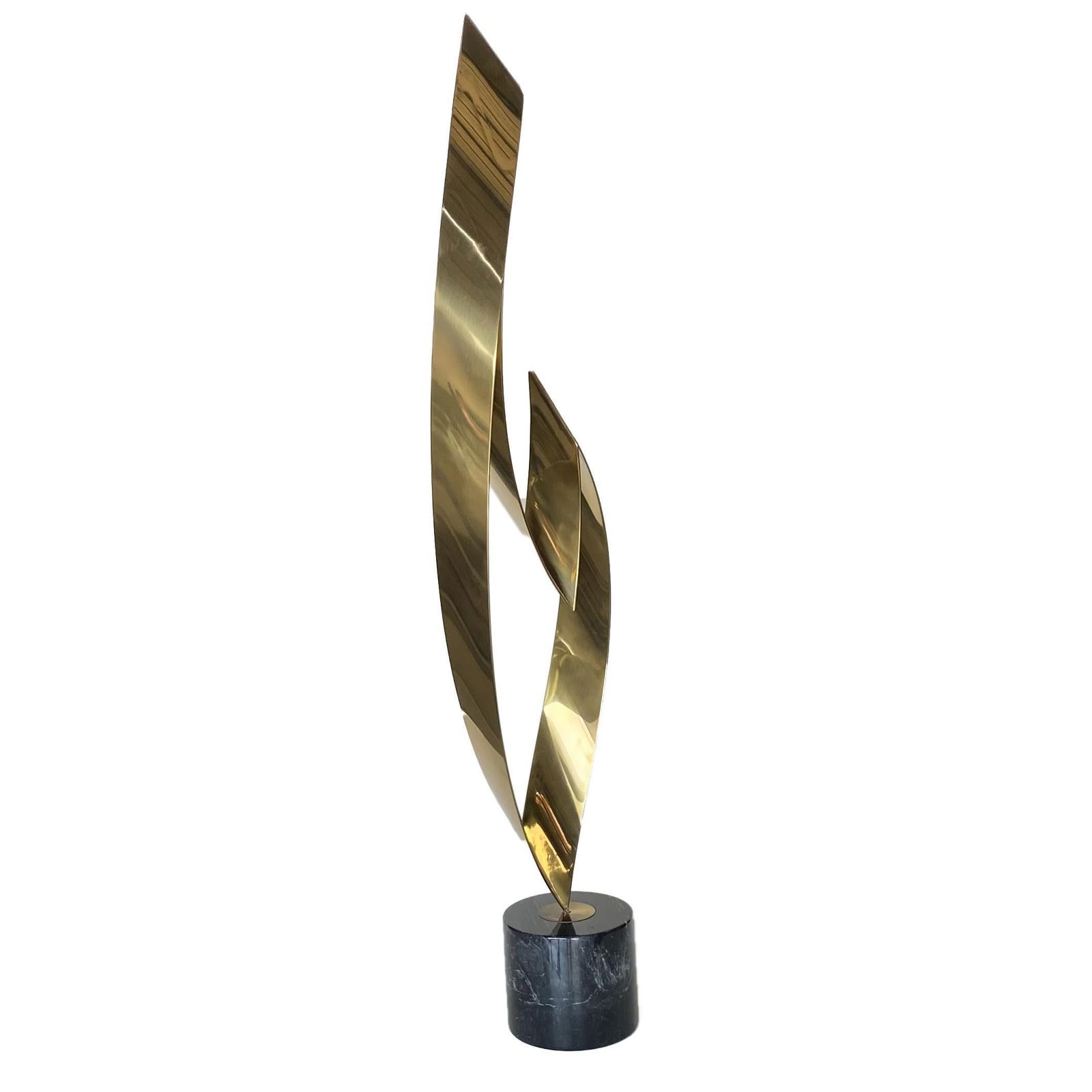 Brass and Marble Abstract "Eternal Flame" Sculpture by Curtis Jere for Artisan H - 5