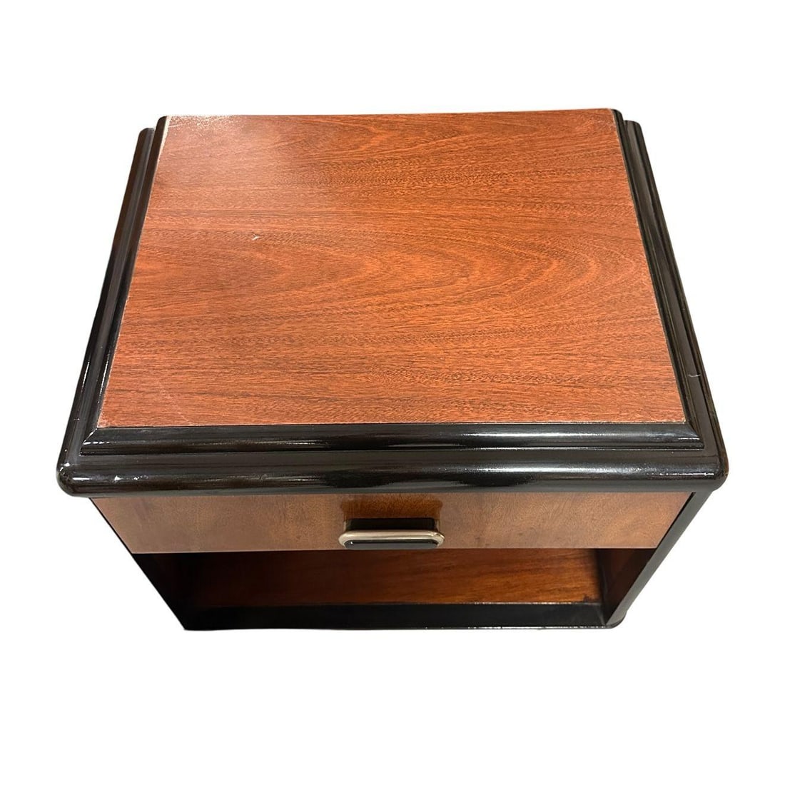 Pair of Two Toned Mid Century Modern Cherry Wood End Tables with Waterfall Edges - 19