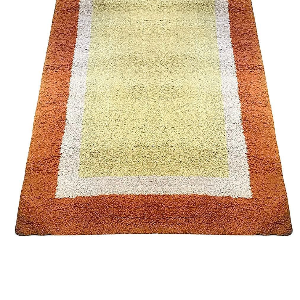 Post Modern Geometric Tricolor Scandinavian Shag Wool Rug - 4