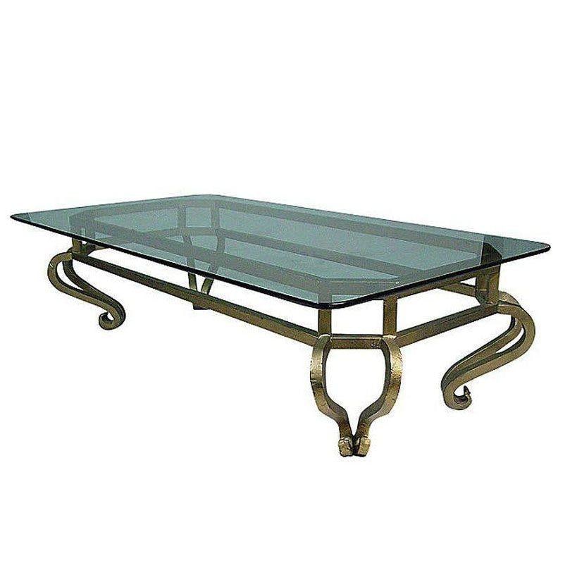Glamorous Hollywood Regency Gilt Metal Coffee Table - 5