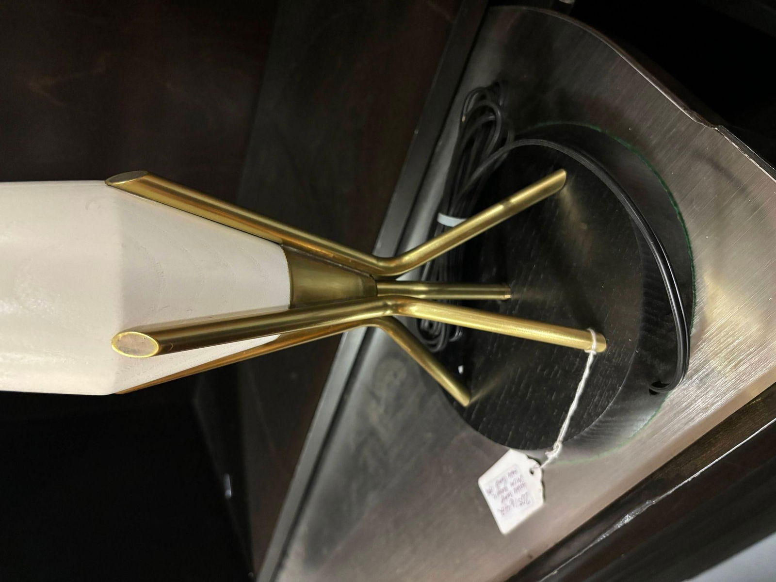 Mid Century Googie Table Lamp W/ Spun Fiberglass Shade - 13