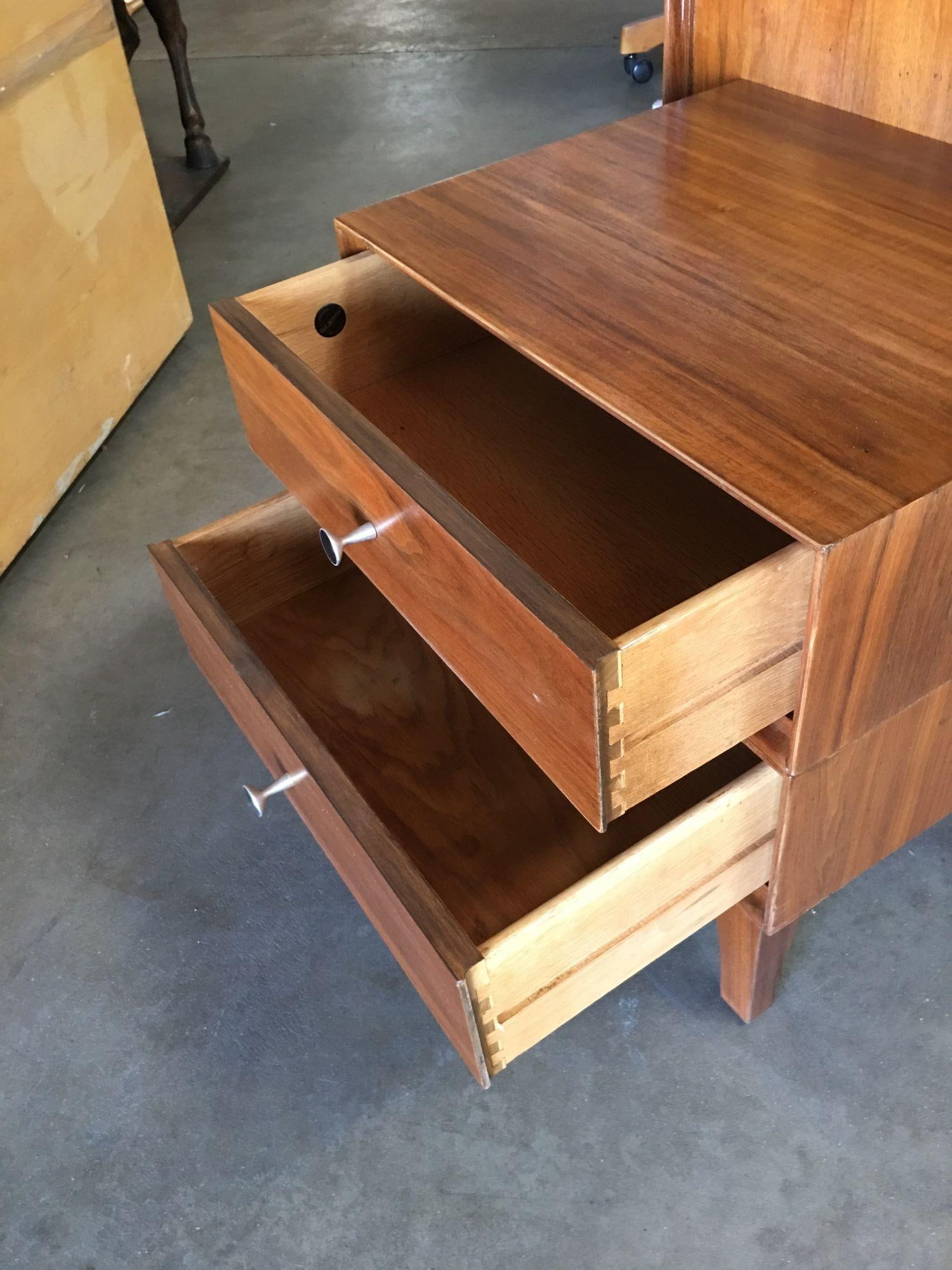 Custom Walnut Bedroom Nightstand by Glenn of California - 5