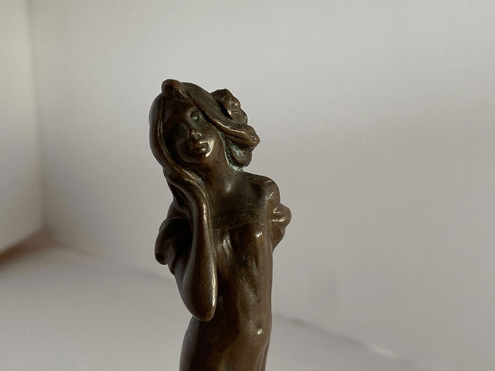 Bronze Female Nymph Art Nouveau Letter Wax Seal Stamp, France, 1900 - 16