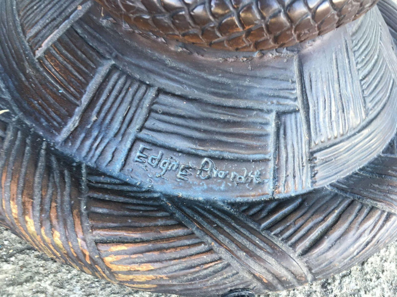 Edgar Brandt Style Bronze Snake Floor Lamp W/ Stained Glass Shade, 2 Available - 13