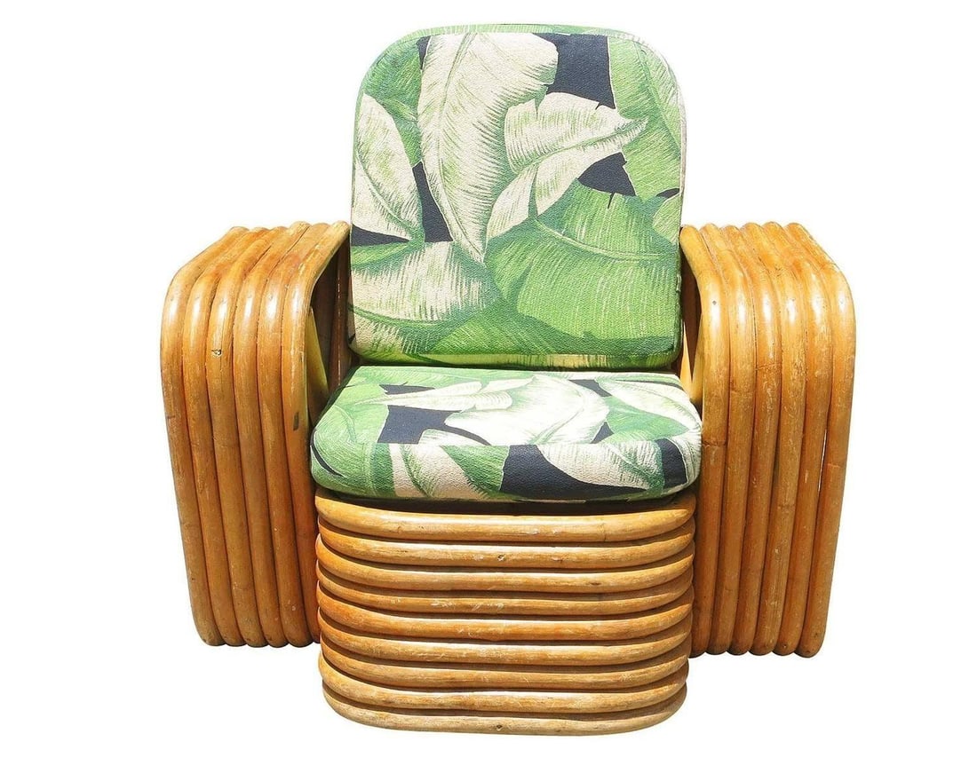 Restored Paul Frankl Square Pretzel Rattan Children's Lounge Chair - 4
