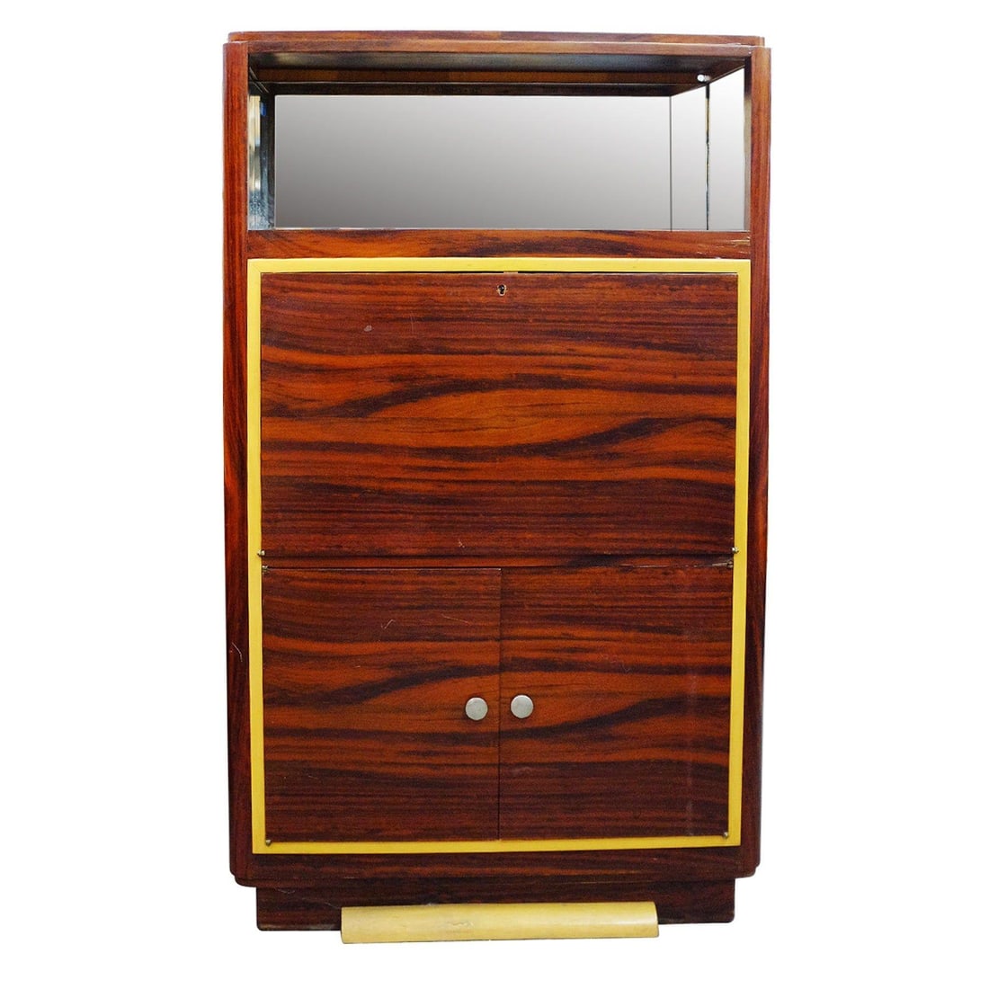 Art Deco Macassar Ebony Vitrine Cabinet with Bar and Secretary Desk - 16