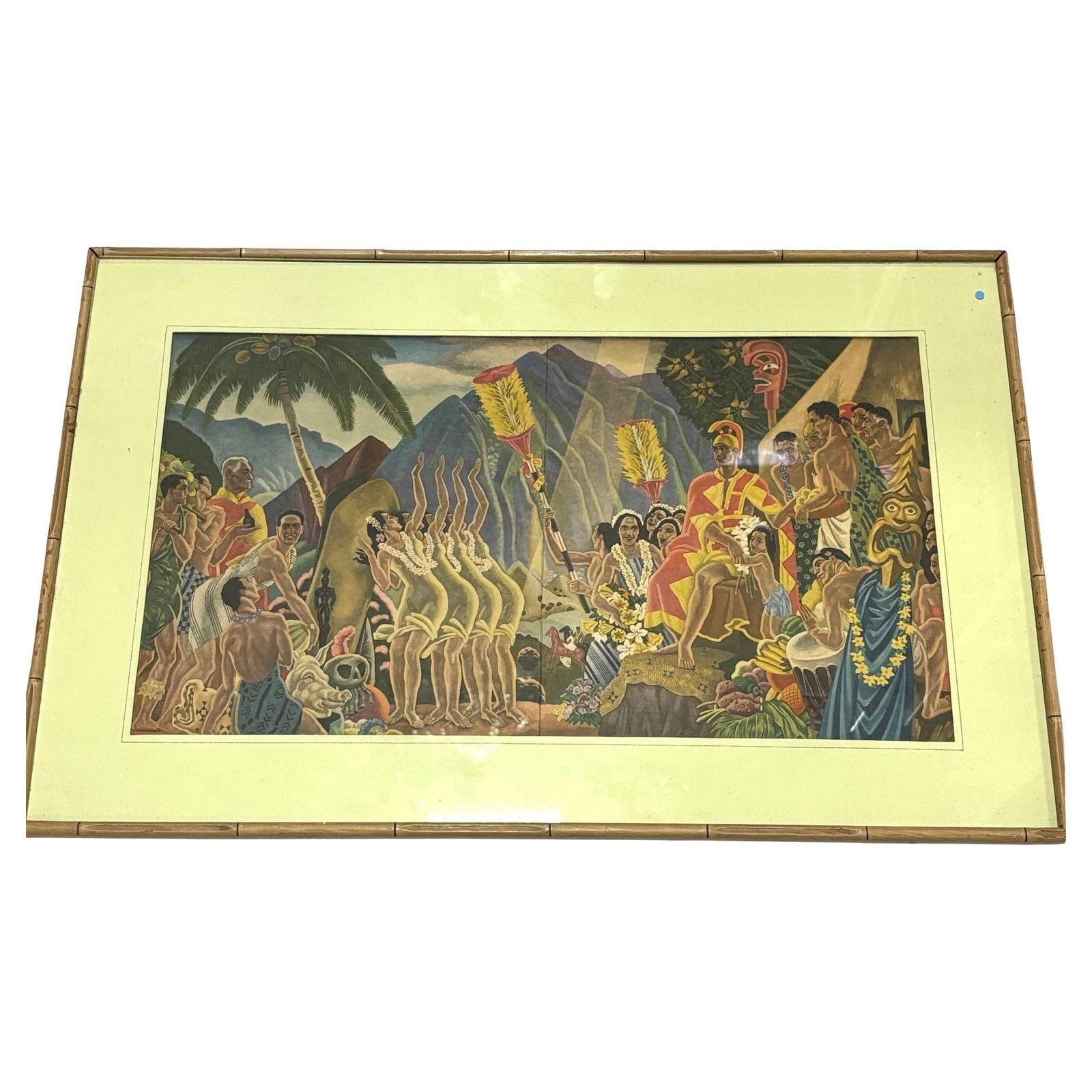 Carlo of Hollywood "Jazz Band" Watercolor Painting: Title: Carlo of Hollywood "Jazz Band" Watercolor Painting Description: Very rare Carlo of Hollywood Mid-Century watercolor painting featuring a full jazz band with an array of musical instruments and