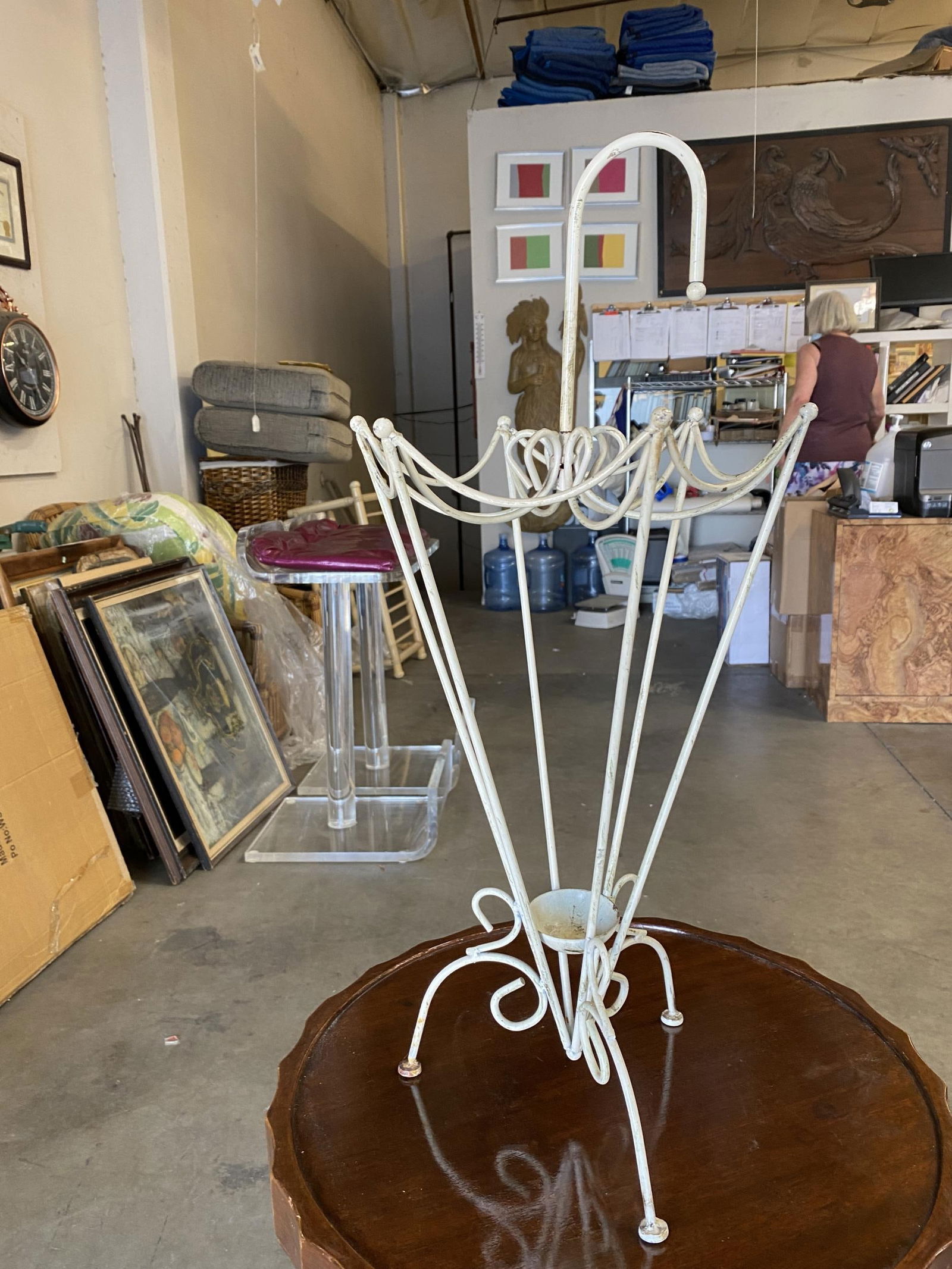 George Nelson Inspired Iron Wire Umbrella Stand - 3