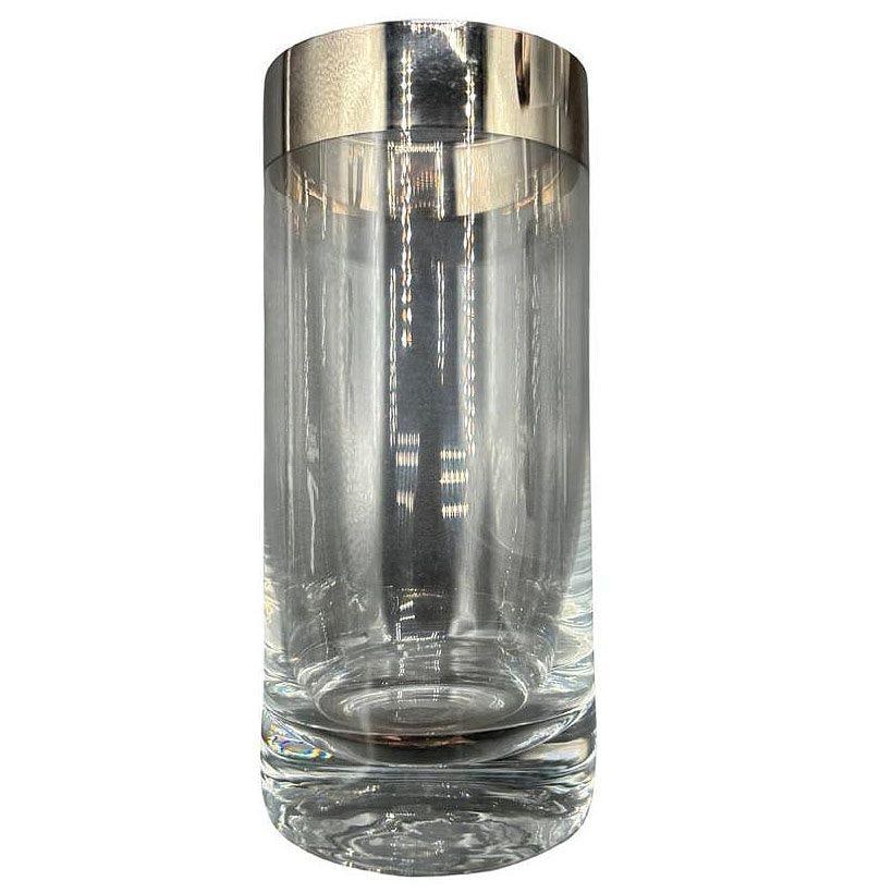 Set of 7 Barware HighBall Tumbler Glass w/ Silver Rim by Dorothy Thorpe - 2