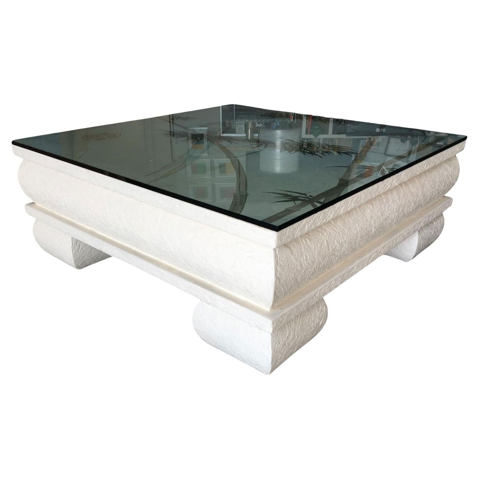 Large Neo Art Deco Coffee Table with Hand Painted Crane Pastel (1 of 20)