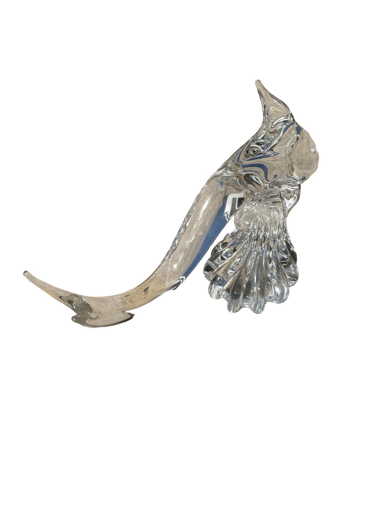 Large Hand-Blown Murano Crystal Leaded Glass Dolphin Sculpture Archimede Seguso - 10