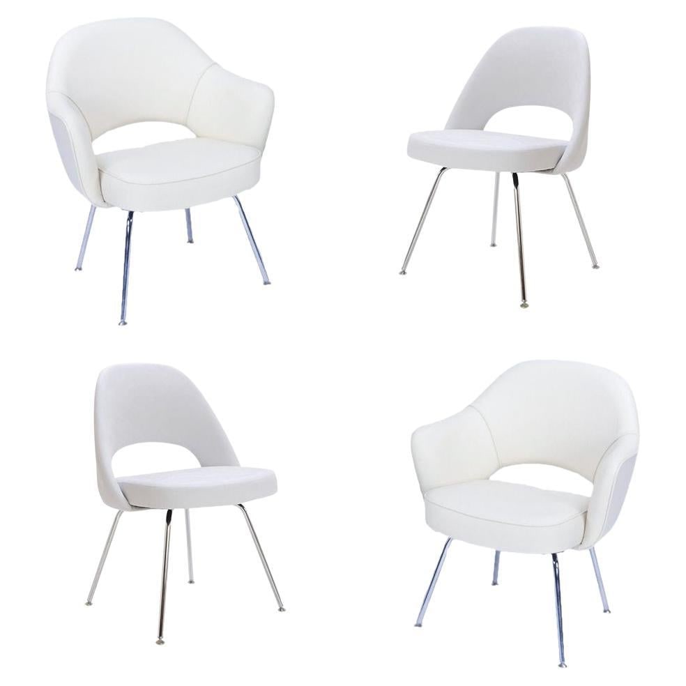 Eero Saarinen Knoll Executive Dining Chair/Armchairs with Tubular Legs, Set of 4 - 14