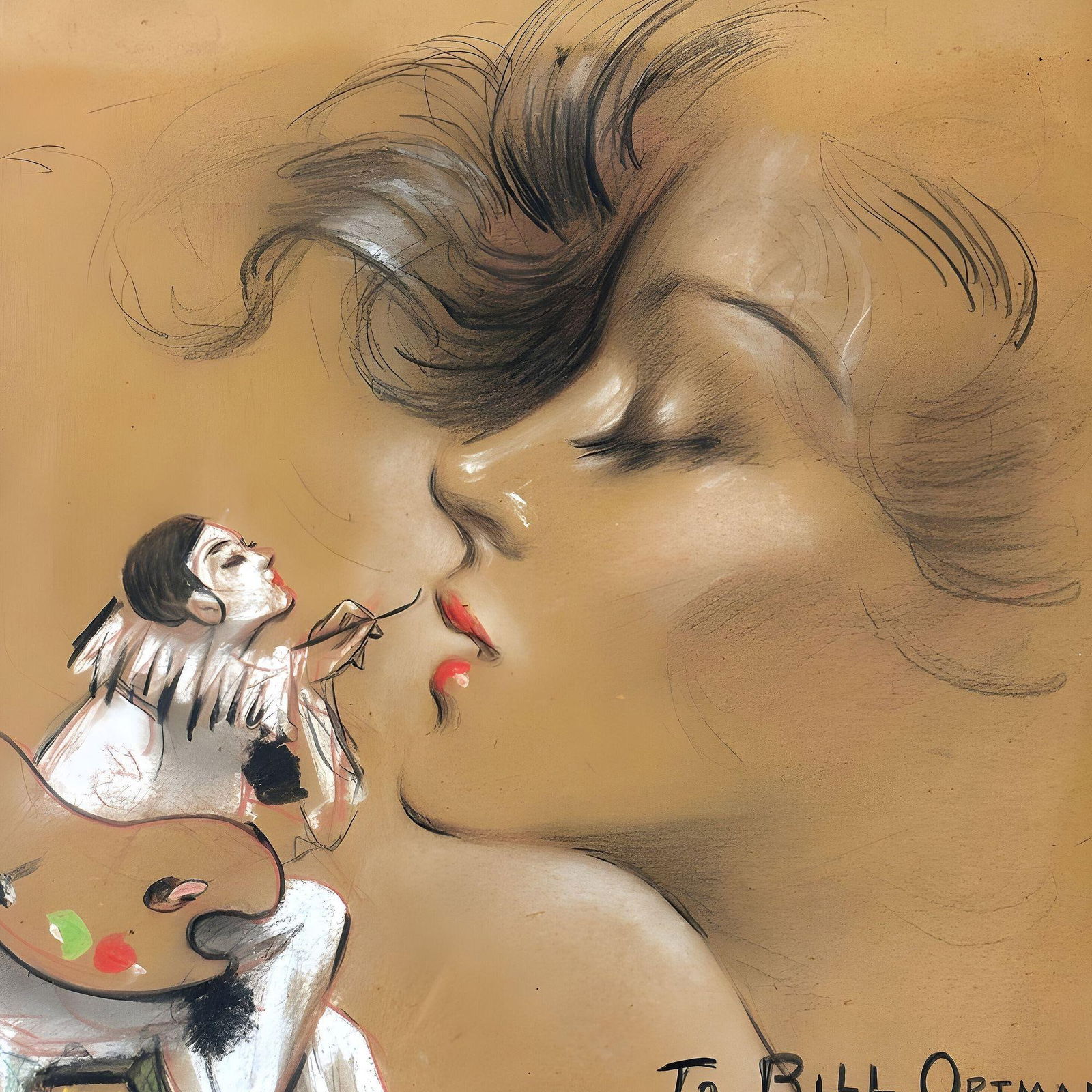 1934 Female Portrait Pastel on Paper by Henry Clive - 3