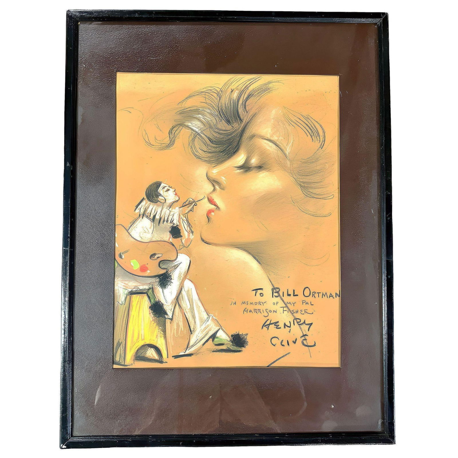 1934 Female Portrait Pastel on Paper by Henry Clive - 5