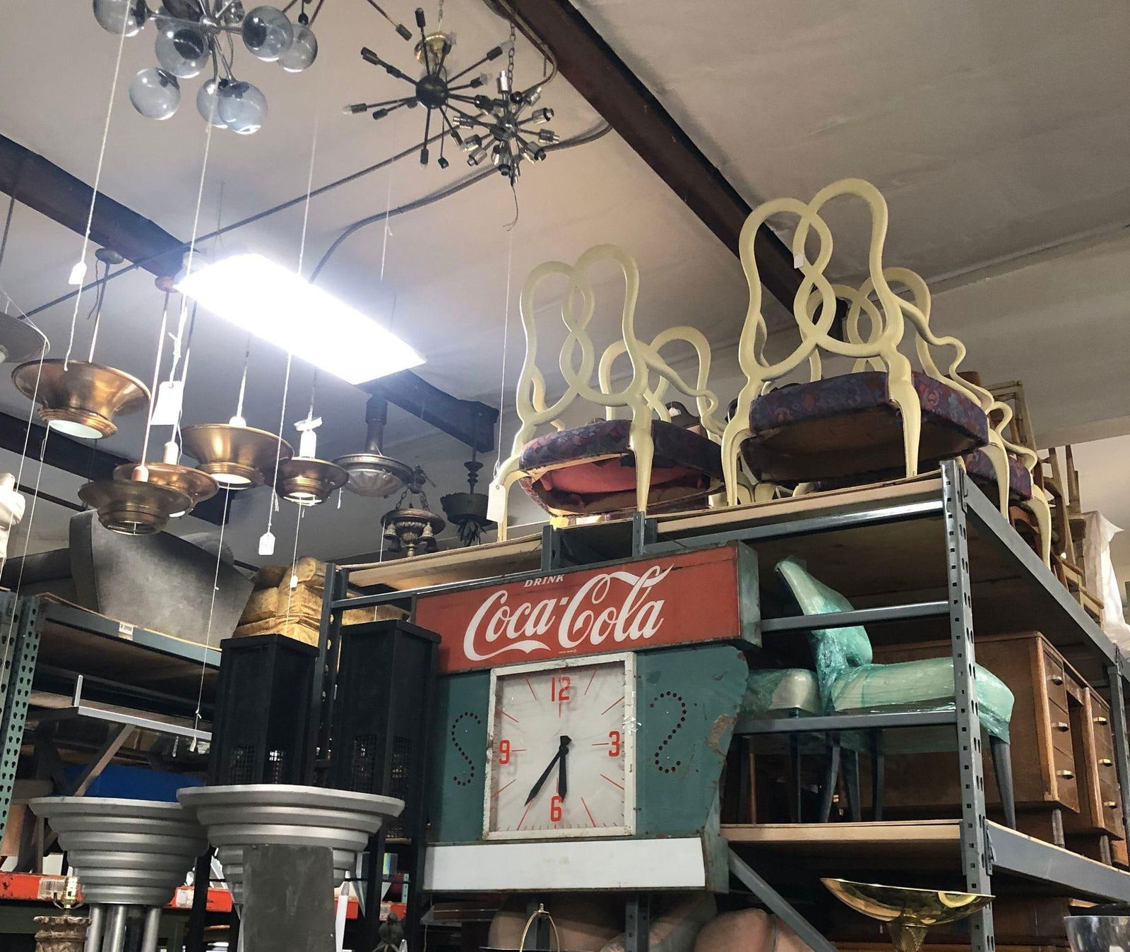 Large 4' Foot Coca-Cola Light Up Steel Marquee Clock, Circa 1960 - 5
