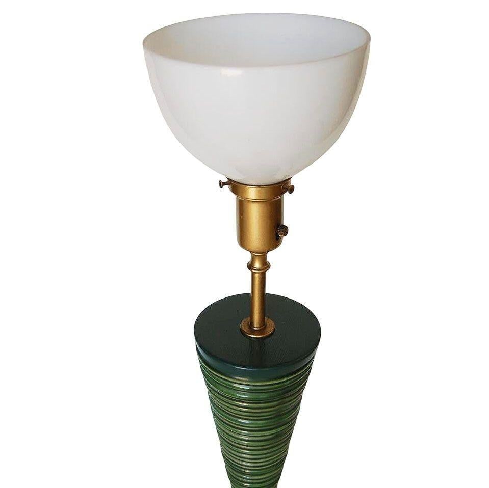 Mid-Century Ceramic Geometric Spiral Cone Table Lamp by Rembrandt, Pair - 20