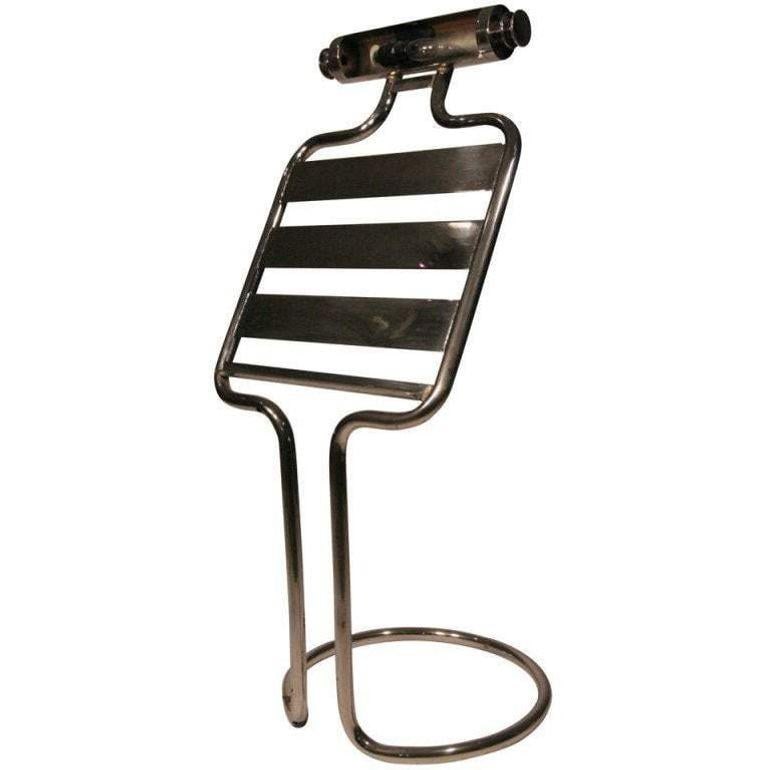 Mid-century Italian Chrome Sheet Music Book Stand w/ Reading Light, 5 Available - 4