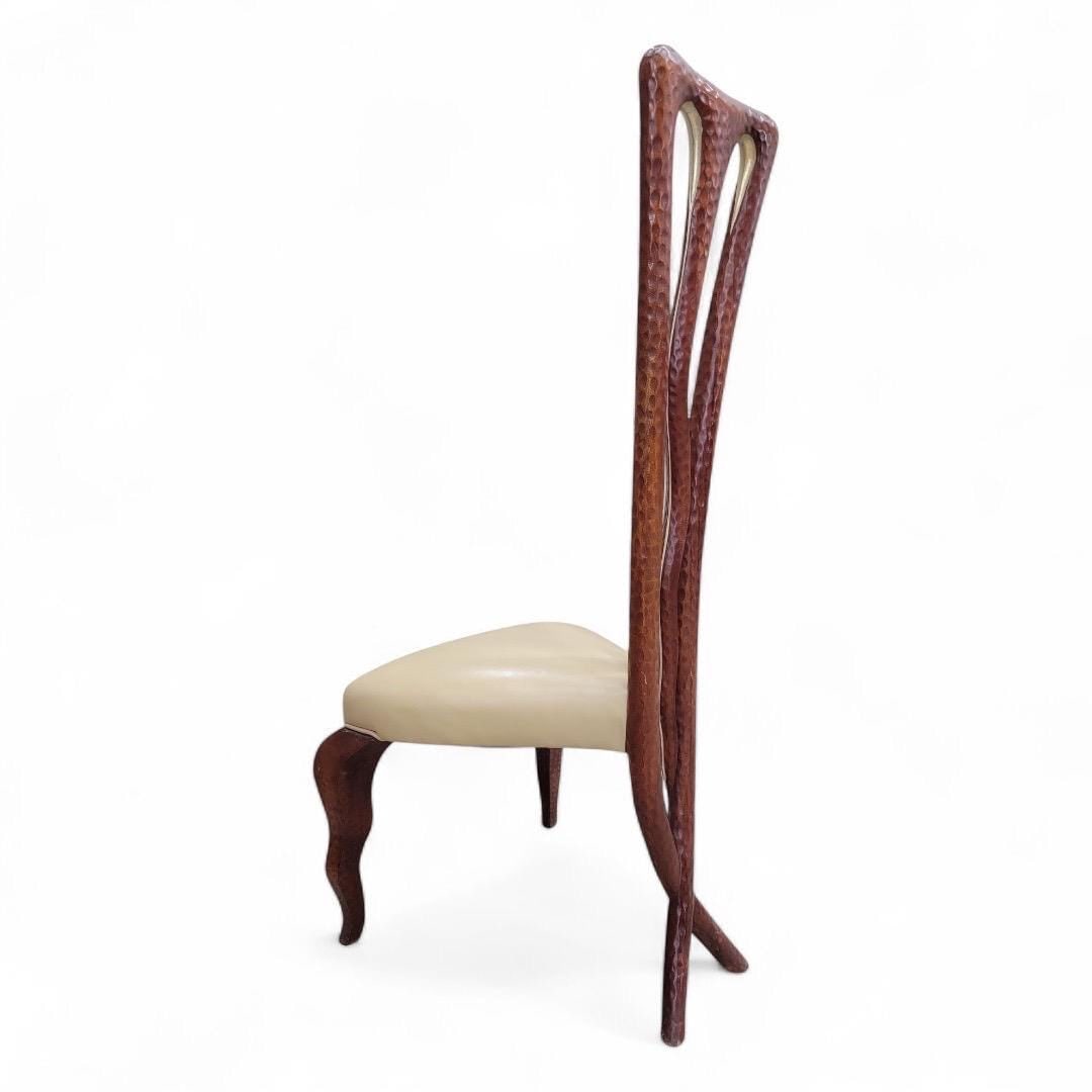 Vintage Side Chair With Mahogany X-Leg Base Attributed to Christopher Guy - 2