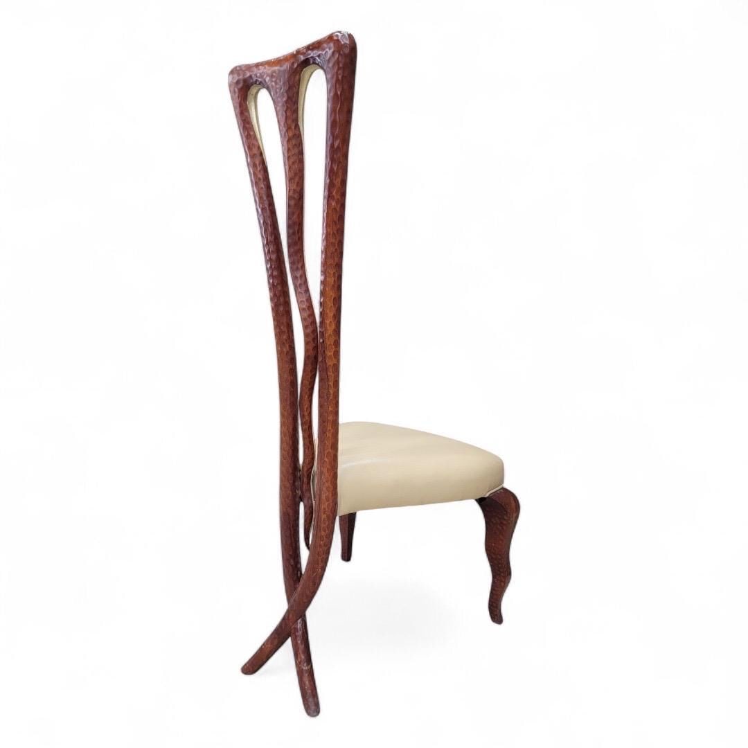 Vintage Side Chair With Mahogany X-Leg Base Attributed to Christopher Guy - 5