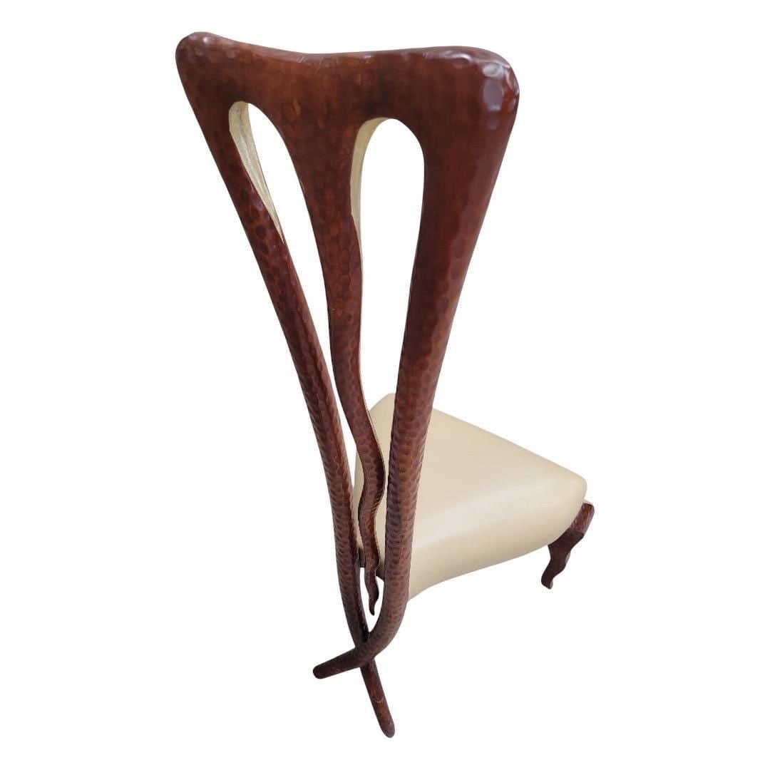 Vintage Side Chair With Mahogany X-Leg Base Attributed to Christopher Guy - 6