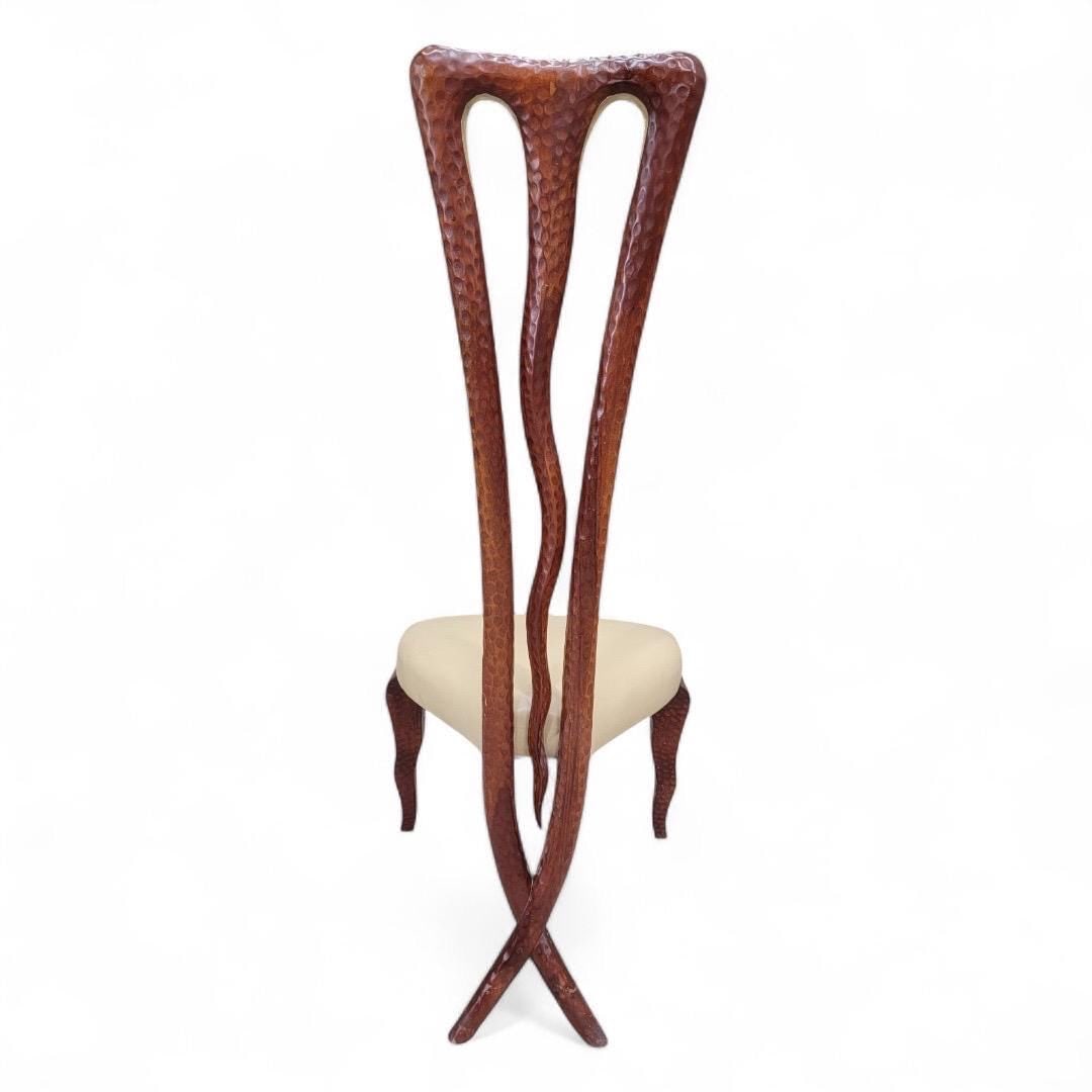 Vintage Side Chair With Mahogany X-Leg Base Attributed to Christopher Guy - 8