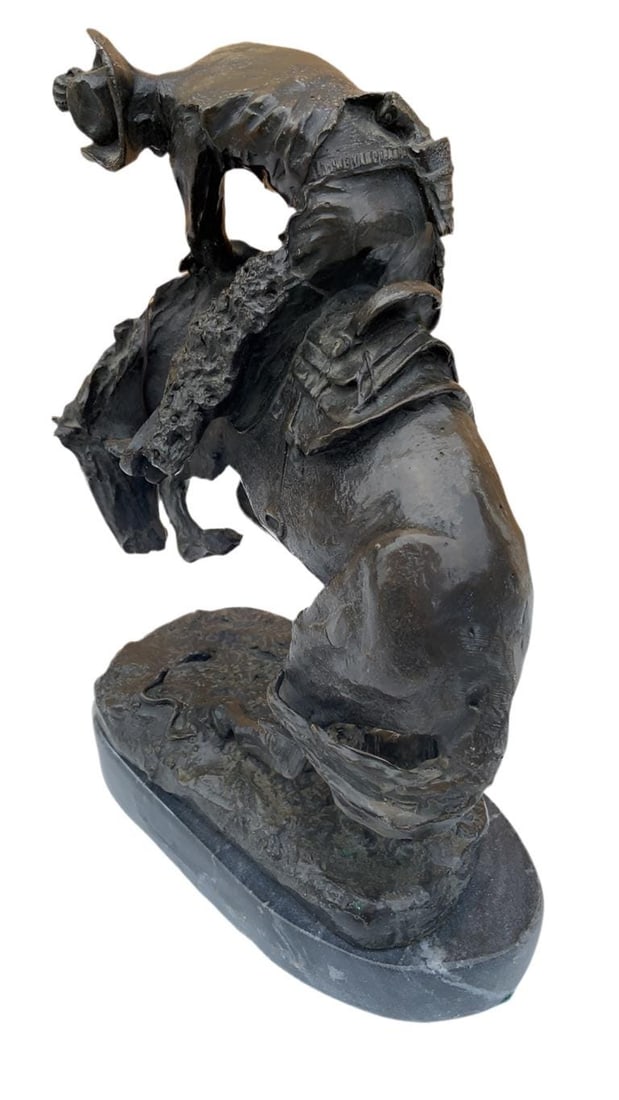 Vintage Rattlesnake by Frederic Remington Sculpture Statue - 2