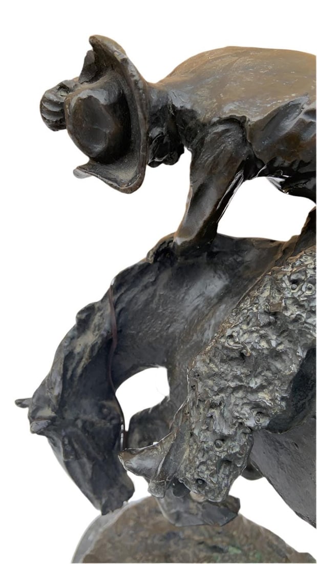 Vintage Rattlesnake by Frederic Remington Sculpture Statue - 3