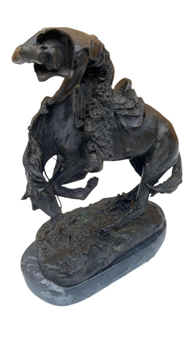 Vintage Rattlesnake by Frederic Remington Sculpture Statue - 4