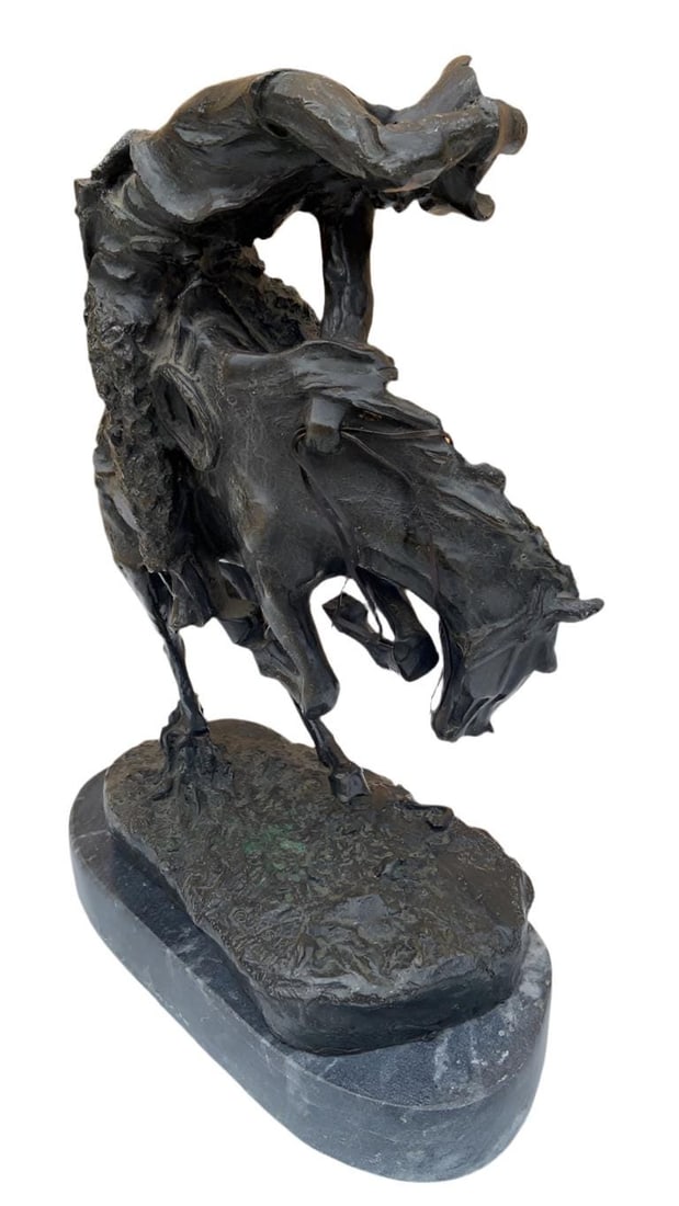 Vintage Rattlesnake by Frederic Remington Sculpture Statue - 5