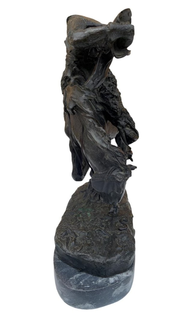 Vintage Rattlesnake by Frederic Remington Sculpture Statue - 6