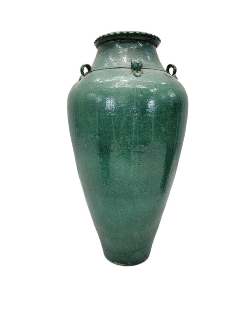 Antique Stoneware Green-Glazed Mataban Jar Vase - 4