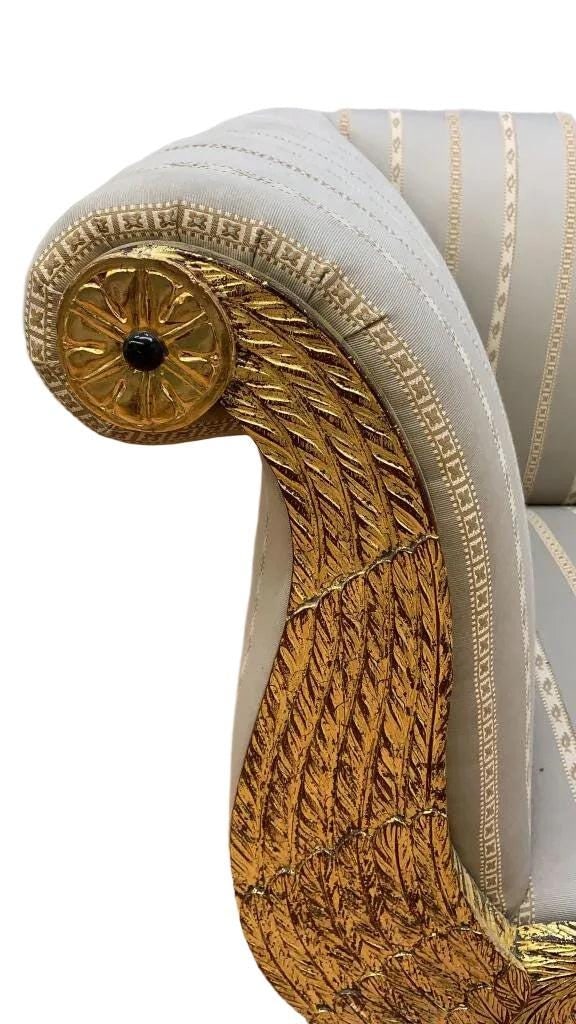 Antique Biedermeier Style Carved Goose Sofa - 3