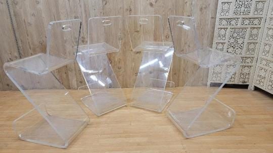 MCM High Back Lucite "Z" Stools by Karl Springer - 4 - 6