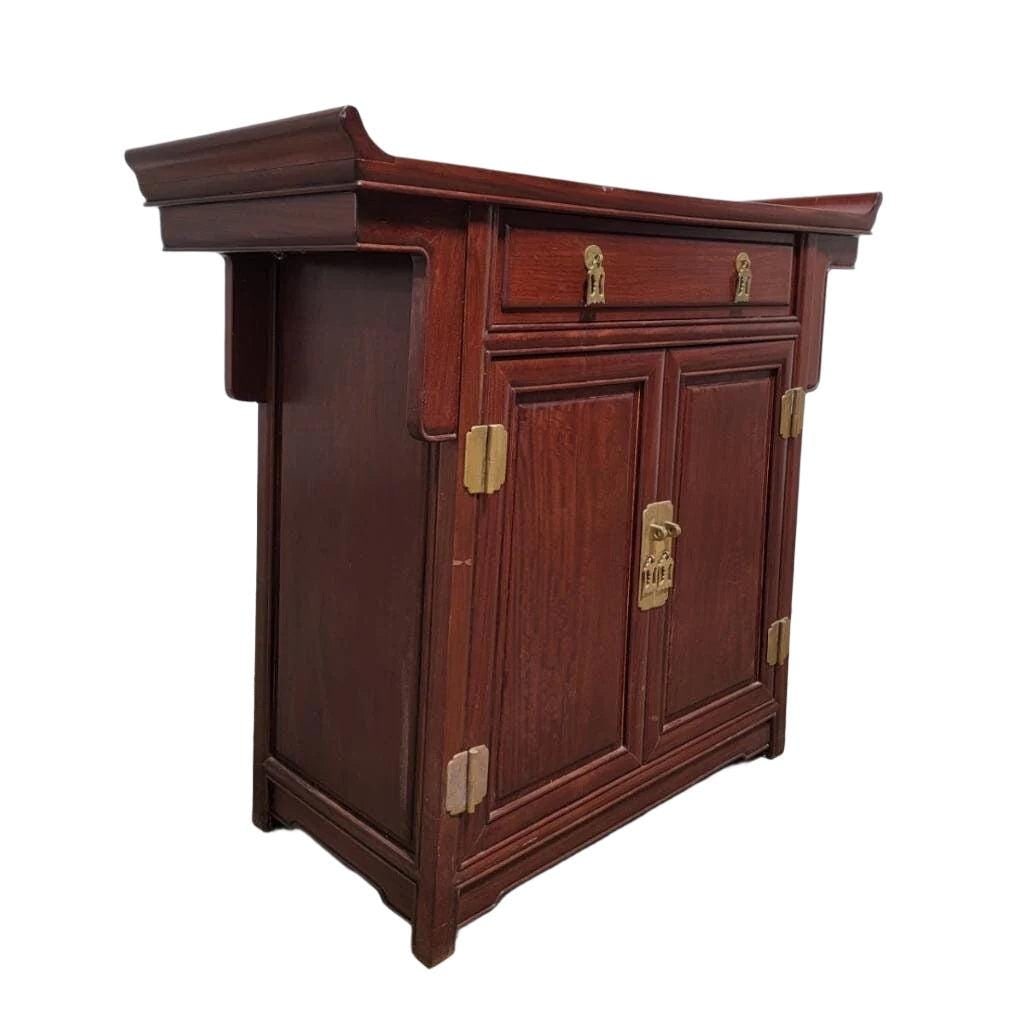 Vintage Asian Modern Pagoda Style Altar Storage Cabinet - 3