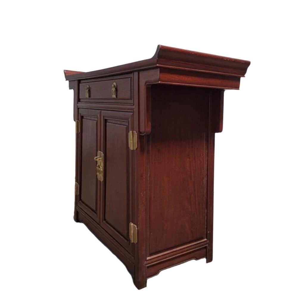 Vintage Asian Modern Pagoda Style Altar Storage Cabinet - 4