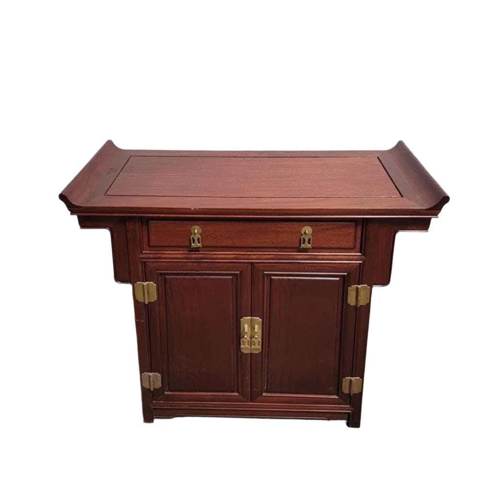 Vintage Asian Modern Pagoda Style Altar Storage Cabinet - 5