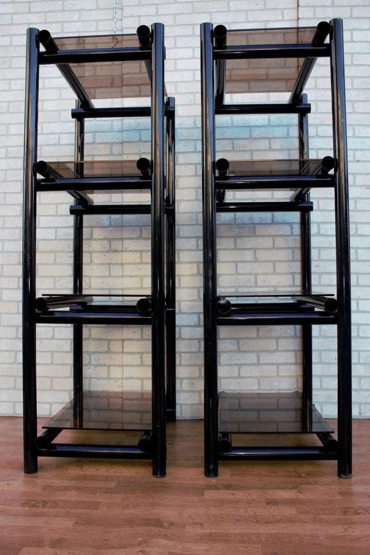 Vintage Modernist Shelving Units/Etagere - Pair - 7