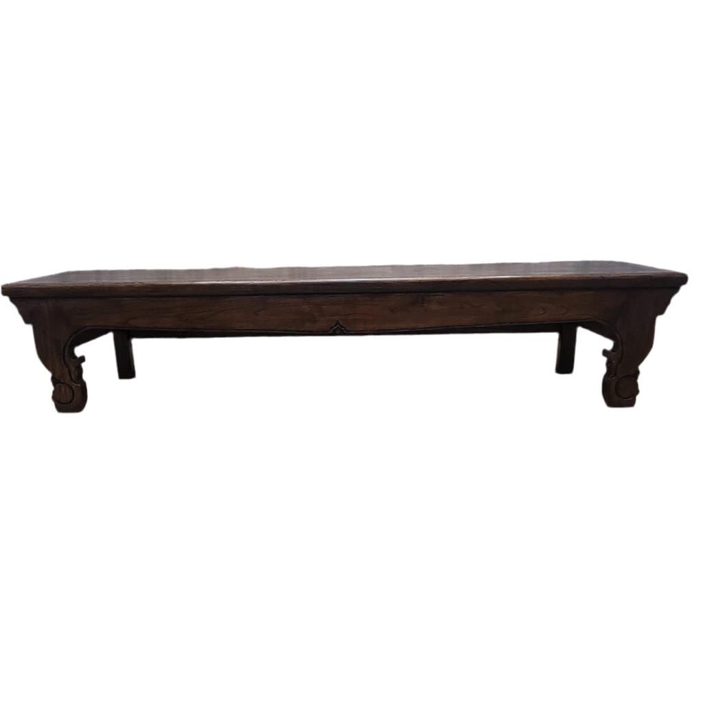 Vintage Shanxi Province Elm Bench: Title: Vintage Shanxi Province Elm Bench Description: Vintage Shanxi Province Elm Bench Circa: 20th Century Dimensions: W: 91.5D: 19.5H: 19 CONDITION: Please be aware that all items are