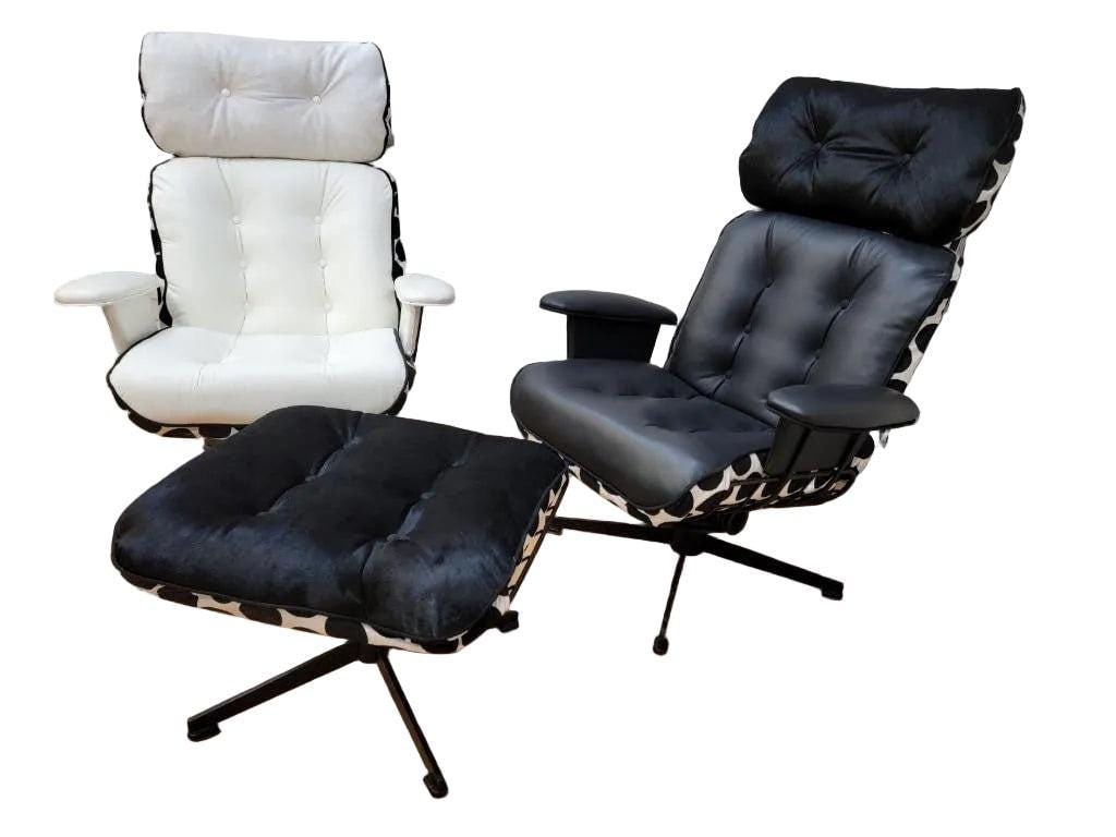 MCM Loveseat, 2 Lounge Chairs and Ottoman Newly Reupholstered by Homecrest - 6