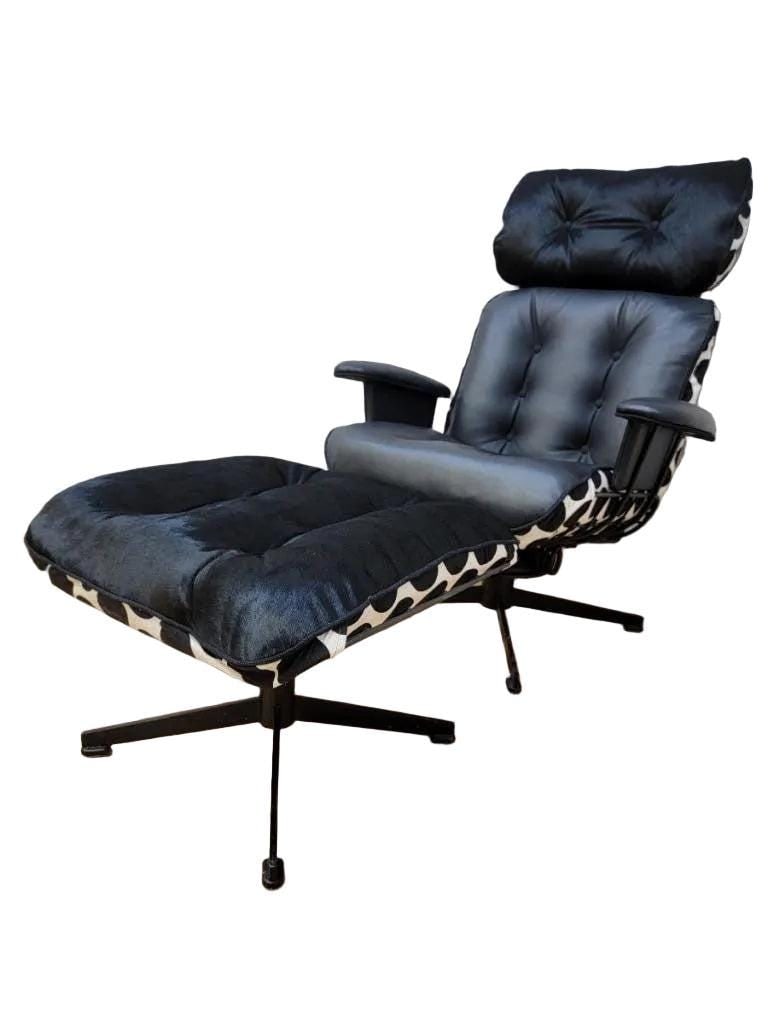 MCM Loveseat, 2 Lounge Chairs and Ottoman Newly Reupholstered by Homecrest - 7