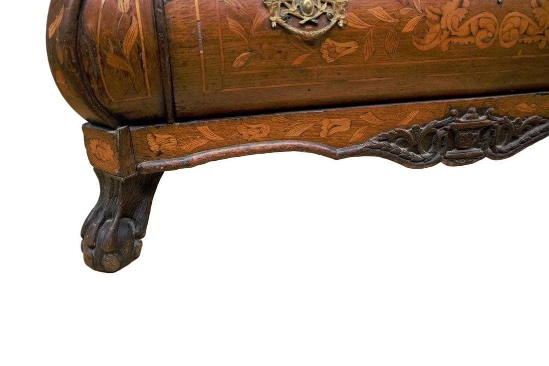 Antique Dutch Marquetry Display Vitrine Cabinet - 10