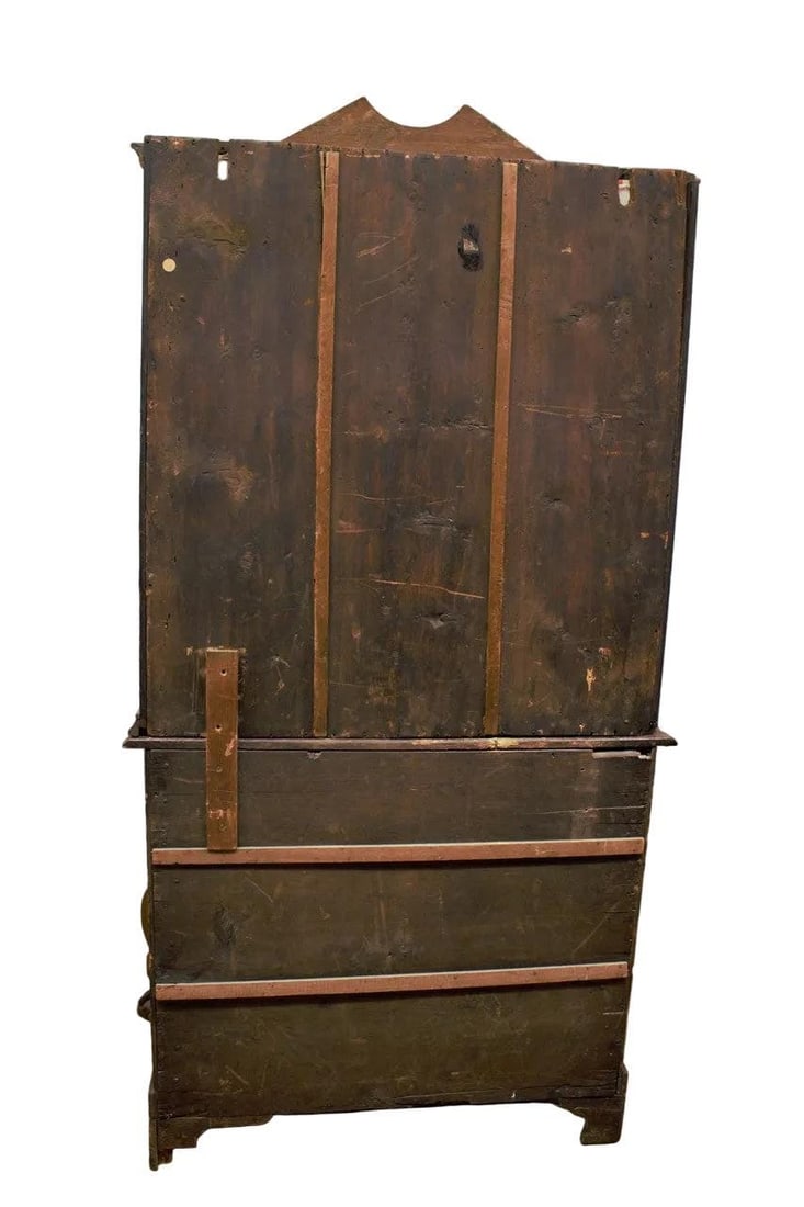 Antique Dutch Marquetry Display Vitrine Cabinet - 6