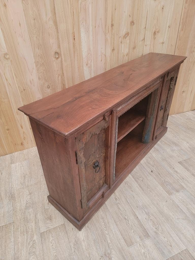 Vintage Moroccan Rustic Reclaimed Wood Media Cabinet - 5