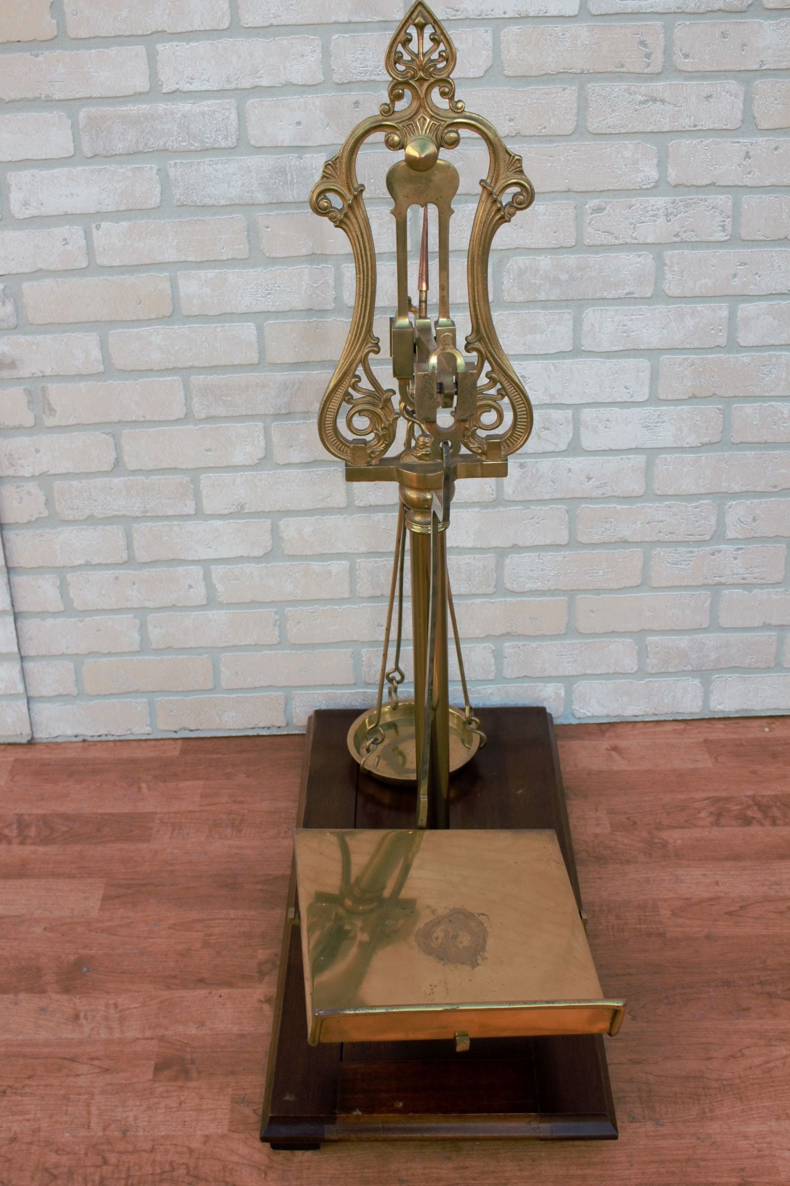 Antique Victorian English W&T Avery of Birmingham Wood Mounted Weighing Scale - 5